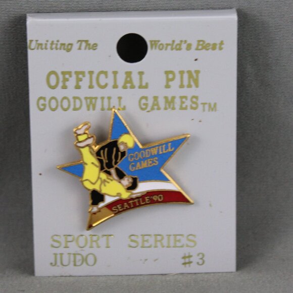 Vintage Sporting Event Pin - Goodwill Games 1990 Judo Event - Inlaid Pin (NOC) - Picture 3 of 3